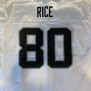 Oakland Raiders Jerry Rice’s jersey, size XL
